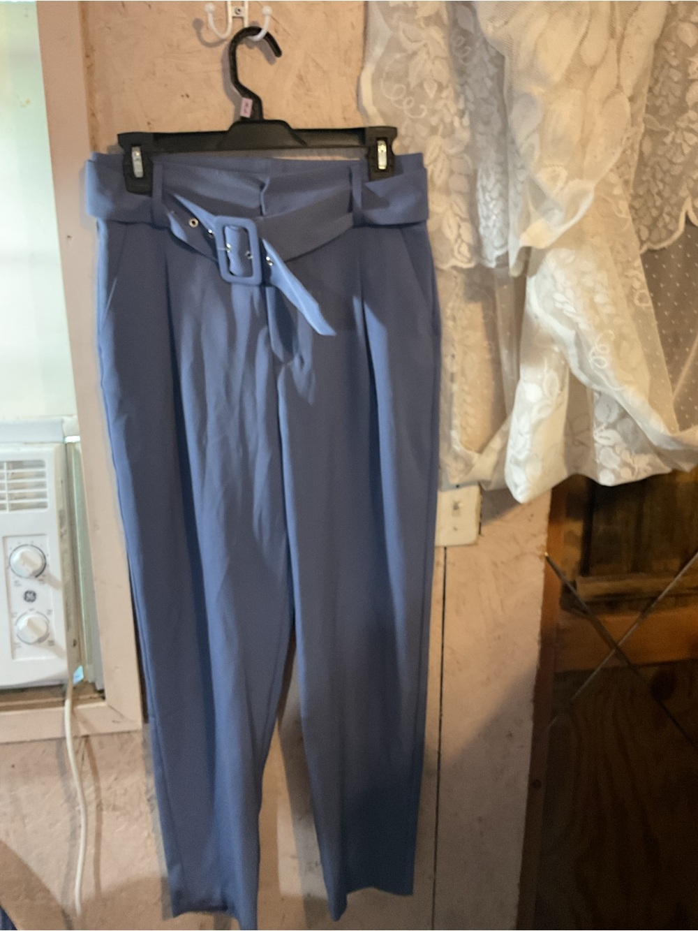 Jason Wu Slate Blue High-Waist Belted Trousers